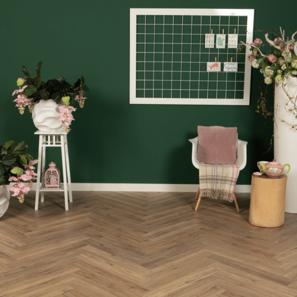 Douwes Dekker PVC klik Trendy visgraat Kaneel